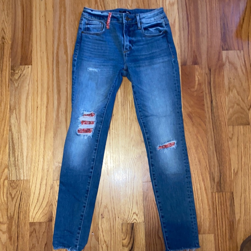 Bloomingdales Aqua Bandana Detail Skinny Jeans